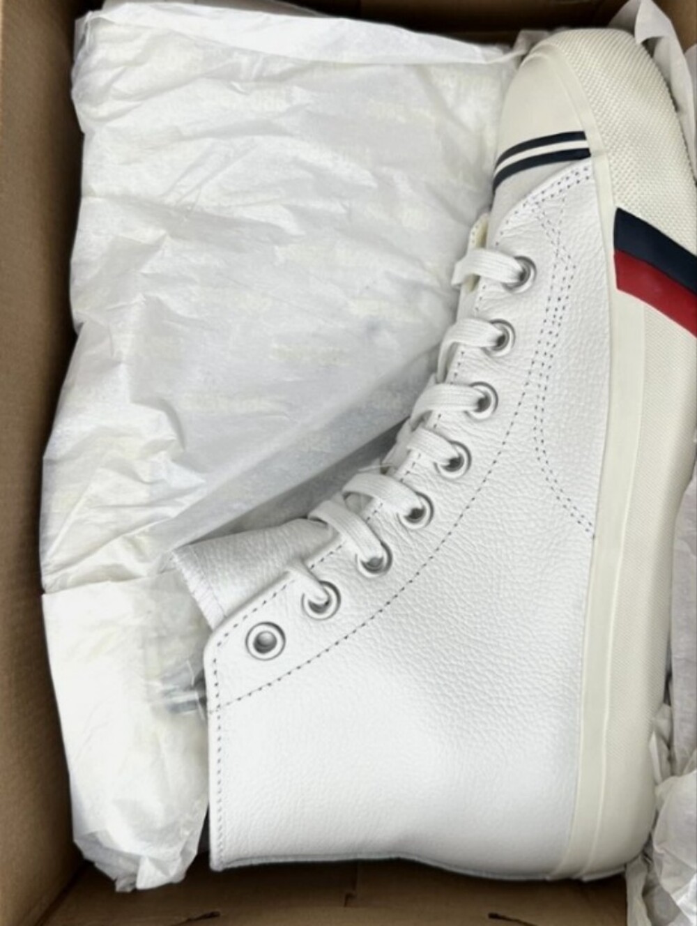 NWT Men's Pro-Keds White Leather High-Top Sneaker - Picture 3 of 12